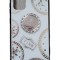 Husa cu pietricele + inel rotativ &#039; Clock &#039; Samsung S20 Plus , S20+ , Alb