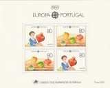 Portugalia 1989- Europa CEPT, Bloc 2 serii dantelate,MNH,Mi.Bl.64
