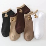 Cumpara ieftin Set 5 perechi de sosete pentru dama, SS071, Multicolor, marime universala (35-39)