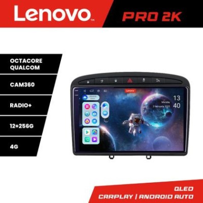 Navigatie Peugeot 308 Lenovo Kit-038 8 core QLED 2K 12+256 360 Android Waze USB Navigatie Internet Youtube Radio CarStore Technology foto