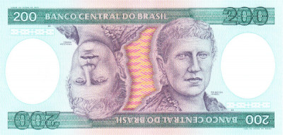 Bancnota Brazilia 200 Cruzeiros (1984) - P199b UNC foto