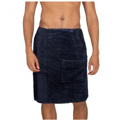 Halat de sauna pentru barbati Jemidi, Universal, Albastru, Bumbac organic, 54990.17 foto