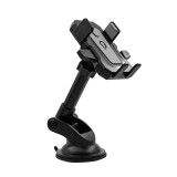 SUPORT auto SPACER pt. SmartPhone, fixare pe bord sau geam prin ventuza, brat telescopic, sistem auto-lock, rotire 360 grade, negru, &quot;SPCH-GRV-VNTZ&quot;