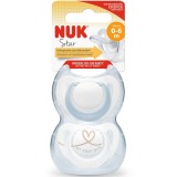 Set 2 suzete NUK STAR, SILICON, 0-6 luni, BLUE