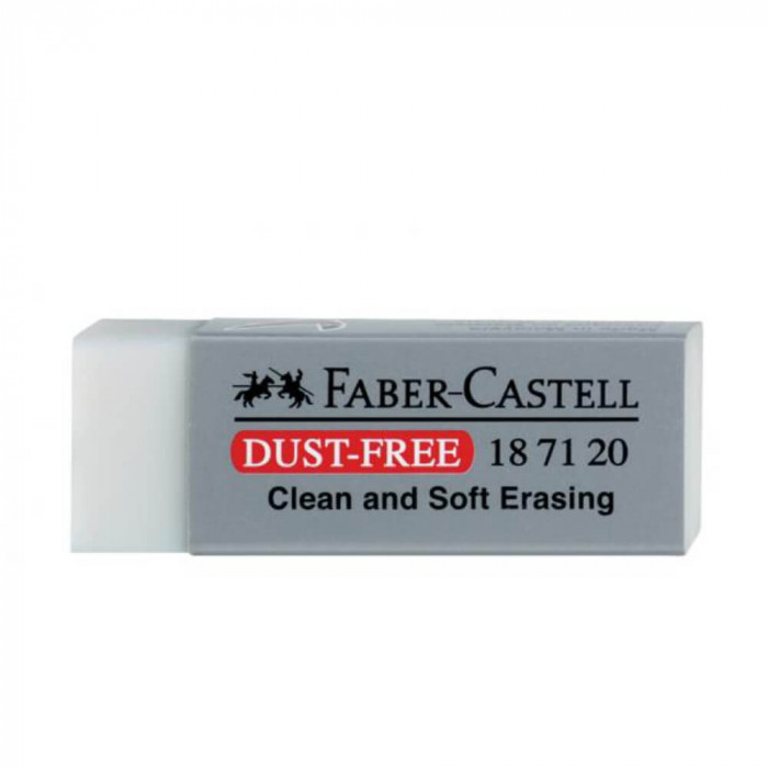 Radiera Faber-Castell Dust Free 20, Alba, Radiera Faber-Castell, Radiere Faber-Castell, Faber-Castell Dust Free Radiera, Faber-Castell Radiera, Radier