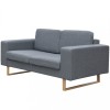 VidaXL Canapea cu 2 locuri, gri deschis, material textil 243184