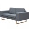 vidaXL Canapea cu 2 locuri, gri deschis, material textil 243184