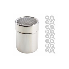 Set Sita pentru decorat cafeaua din inox + 16 forme foto