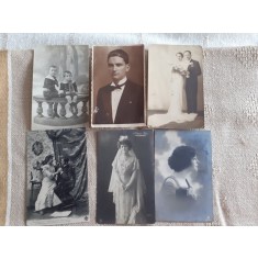 LOT CARTI POSTALE PERIOADA INTERBELICA, 5+1, 4 CIRCULATE SI 2 NECIRCULATE