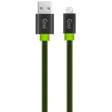 Cablu Date si Incarcare USB-A - Lightning Goui Fashion Flat, 18W, 1m, Verde G-LC8PINFBF-GK, Apple