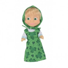 Papusica Masha in rochita verde 12 cm foto