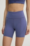 Reebok pantaloni scurți de antrenament LUX Collection culoarea violet, uni, high waist, 100214846