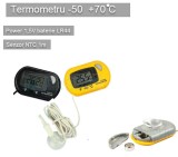 Termometru Digital LCD cu Ventuza, Sonda 1m, -50&deg;C - 70&deg;C, Acvariu Terariu