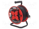Prelungitor alimentare KEL 3x1,5mm&sup2; 30m 4 prize gumă negru