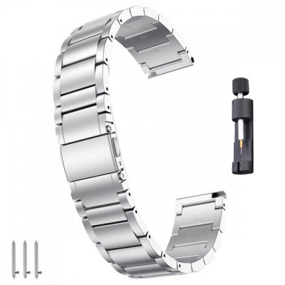 Curea metalica compatibila Huawei Watch GT 3 Pro, VD Very Dream&amp;reg;, telescoape QR, Silver foto