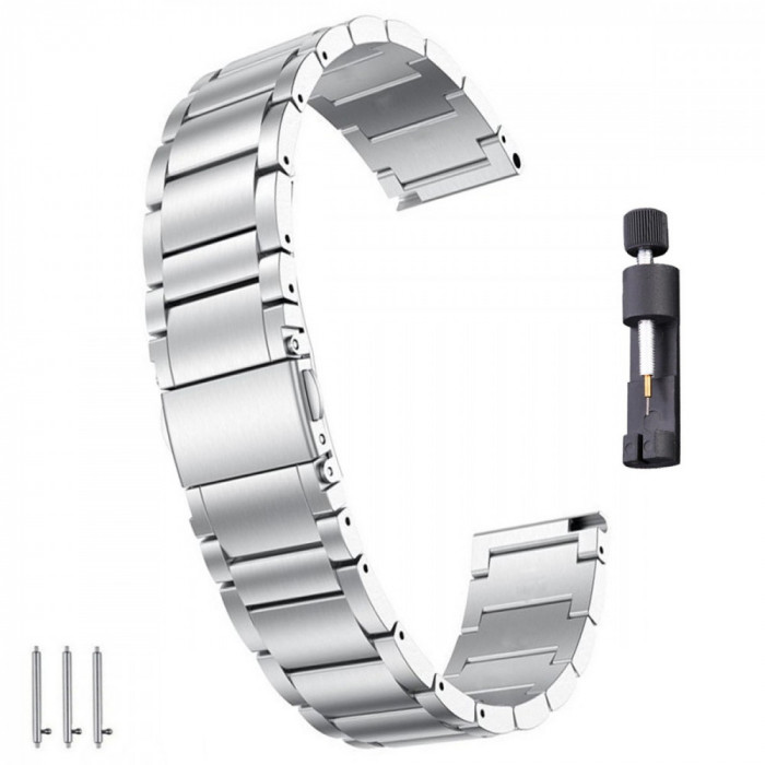 Curea metalica compatibila Huawei Watch GT 3 Pro, VD Very Dream&reg;, telescoape QR, Silver