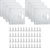 Set 8 accesorii pentru balama, JENUOS&reg;, Cu suruburi, 90 x 90 mm, Inox, Argintiu