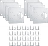 Set 8 accesorii pentru balama, JENUOS&reg;, Cu suruburi, 90 x 90 mm, Inox, Argintiu