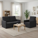 Cumpara ieftin Set de canapea 2 pcs Negru Catifea