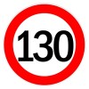 Autocolant limitator viteza 130km/h - &Oslash;13cm Garage AutoRide