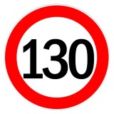Autocolant limitator viteza 130km/h - &Oslash;13cm Garage AutoRide