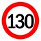 Autocolant limitator viteza 130km/h - &Oslash;13cm Garage AutoRide
