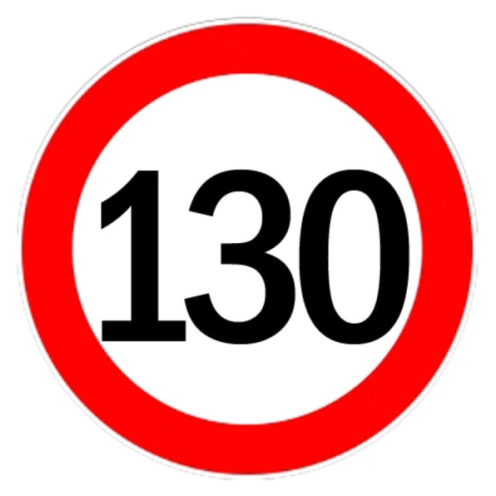 Autocolant limitator viteza 130km/h - &Oslash;13cm Garage AutoRide