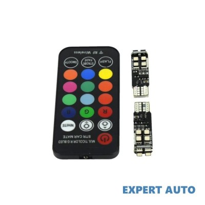 Bec pozitie rgb cu telecomanda frecventa rf - t10, 10 led smd 2835 rgb 12v (pret/set) Alta marca Alt model #7 foto