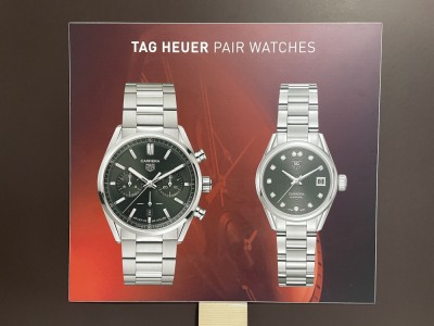 Afis publicitar/reclama din polietilena Pereche de ceasuri TAG HEUER Carrera foto