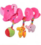 Jucarie spiralata pentru patut sau carucior-Elefant, 27 cm, Oem