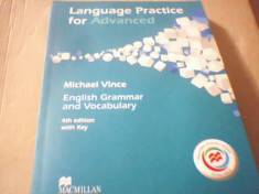 Michael Vince - ENGLISH GRAMMAR AND VOCABULARY / LANGUAGE PRACTICE FOR ADVANCED foto