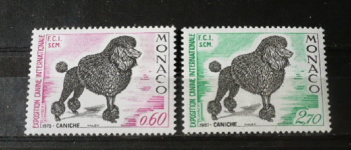 MONACO 1975/1987 - CAINI DE RASA PUDEL (caniche), serii MNH, P1