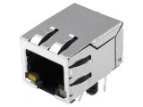 Conector RJ45 soclu PIN 8 ecranat cu diodă LED THT