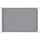 Poartă Extensibilă PawHut pentru C&acirc;ini, 115 cm, Alb/Gri, Oțel/Poliester, Siguranță Acasă
