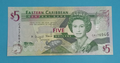 Statele Est Caraibeene 5 Dollars 2008 &amp;#039;Casa Admiralului&amp;#039; UNC serie: CA176946 foto