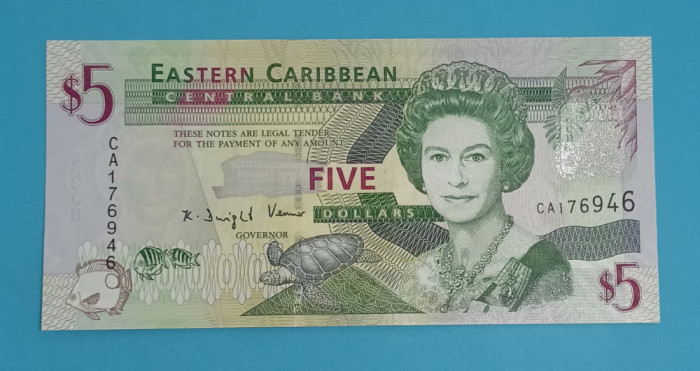 Statele Est Caraibeene 5 Dollars 2008 &#039;Casa Admiralului&#039; UNC serie: CA176946