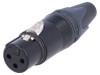 Conector XLR Mama 3 Pini Neutrik, Montare pe Cablu, Drept, Curent 16A, Sectiune 2.5mm&sup2;