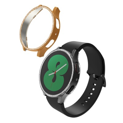 Set 2 Huse Kwmobile pentru Samsung Galaxy Watch 4, Transparent/Auriu, Plastic, KWM000024ZN001C foto