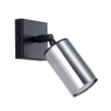 Lampă De Perete Winx Negru/Crom Oțel 1 Bec Tub Modern De Interior