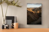 Tablou Canvas, "Valea misterelor &icirc;n lumina serii", Noroi, Creste, Canion, Umbre, Lumini, V&acirc;rfuri, Cer, Munți, R&acirc;u, Vale, Piatra, Peisaj, Natura, Textu