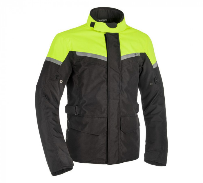 MBS Geaca textila impermeabila Oxford Spartan, versiune lunga, negru/galben-fluo, M, Cod Produs: SM210102MOX