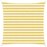 vidaXL P&acirc;nză de umbră Galben și alb 2 x 2 m HDPE 42032807