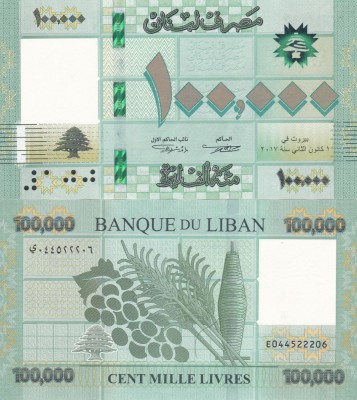 Liban 100 000 Livre 2018 UNC foto
