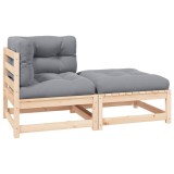 vidaXL Set mobilier grădină cu perne, 2 piese, lemn masiv de pin