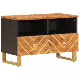 Cumpara ieftin Dulap TV, maro si negru, 70x33,5x46 cm, lemn masiv de mango