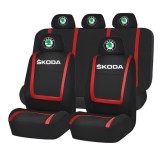 Set Huse Scaune Universale Compatibile cu Skoda &ndash; Negru/Rosu