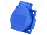 Conector alimentare AC PCE 2P PE 250VAC 16A albastru PIN 3