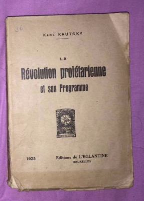 La Revolution Proletarienne et son Programme/ Karl Kautsky foto