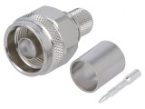 Mufă N Tată Drept 50&Omega; PTFE Argintat RG213 Crimpat