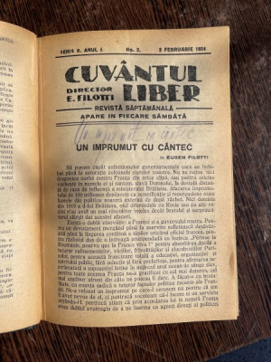 Revista Cuvantul Liber 1924 foto